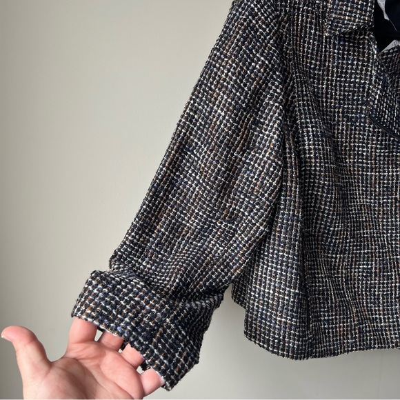 NWT Addition Elle Asymmetric Zip Up Jacket with Collar Size 18 tweed - Picture 8 of 12